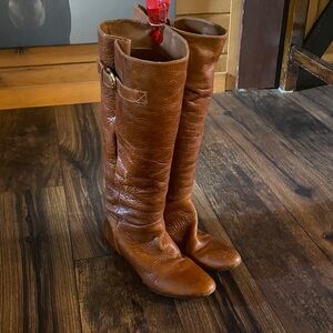 Tan Leather Knee-High Boots